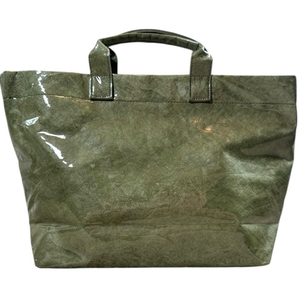 Reusable Waterproof Green Grocery Tote Bag - Picture 3 of 5